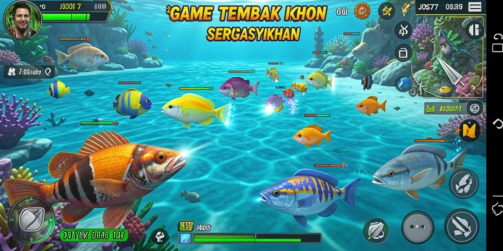 Tampilan gameplay JOS77 yang menampilkan aksi tembak ikan yang seru.