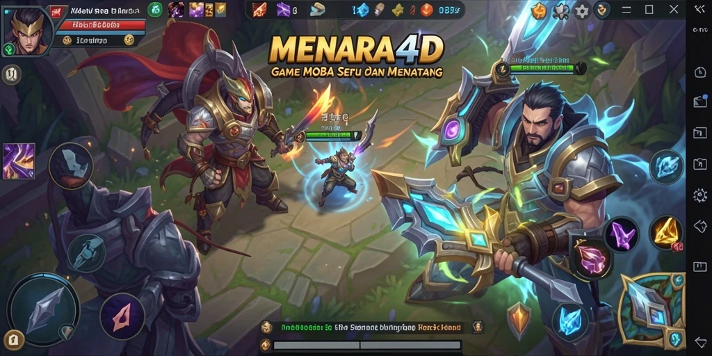 Tangkapan layar MENARA4D yang menampilkan aksi gameplay MOBA.