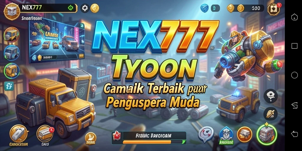 Tampilan gameplay menarik dari NEX777 yang menunjukkan keseruan bisnis Tycoon.