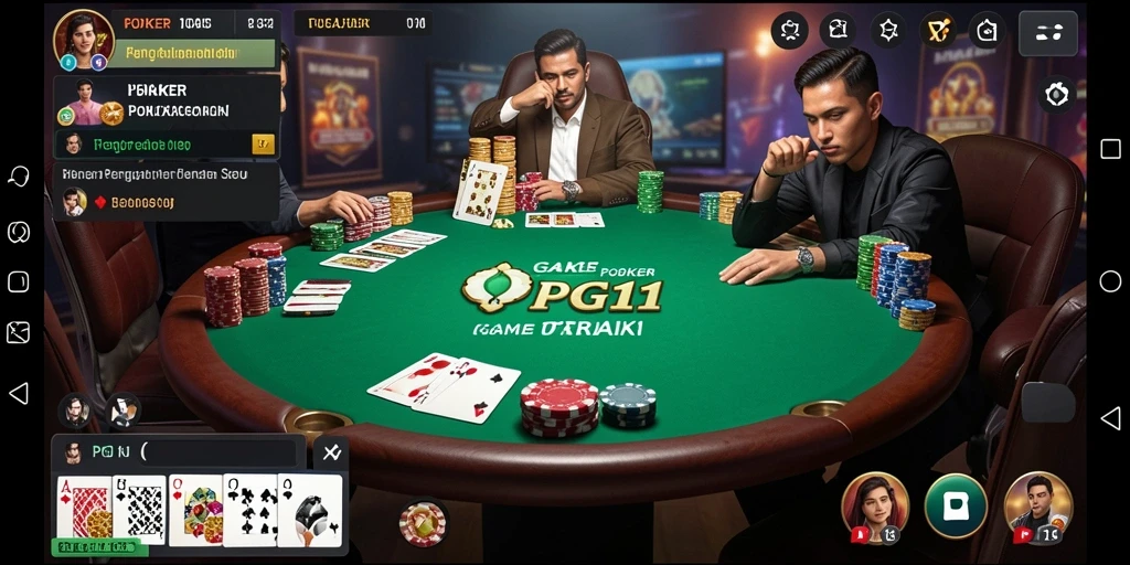 Screenshot PG11 menampilkan gameplay poker yang mengasyikkan dan interaktif.
