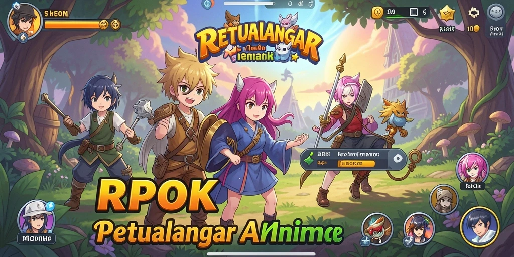Tampilan gameplay RPOK dengan karakter anime yang menarik.