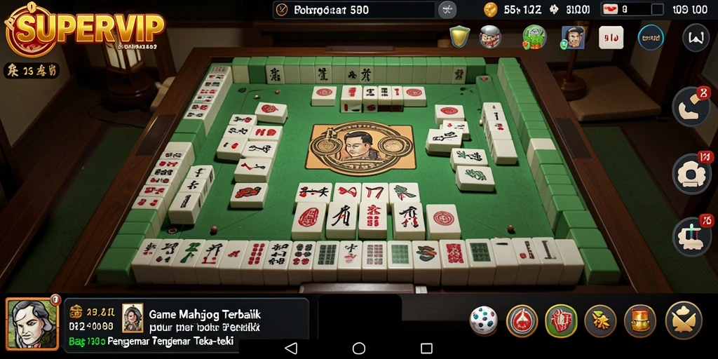 Tampilan gameplay SUPERVIP yang menarik dalam Mahjong.