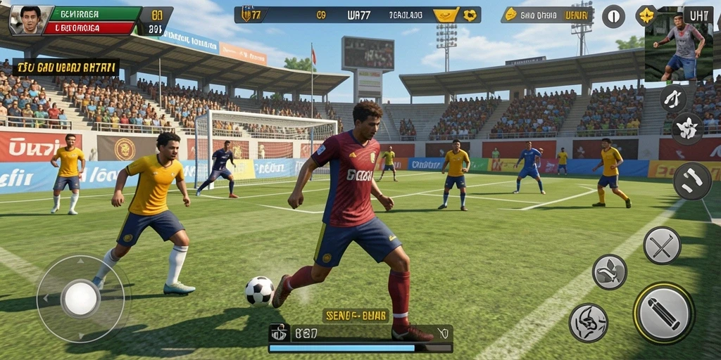 Screenshot UH77 menampilkan aksi seru permainan olahraga.