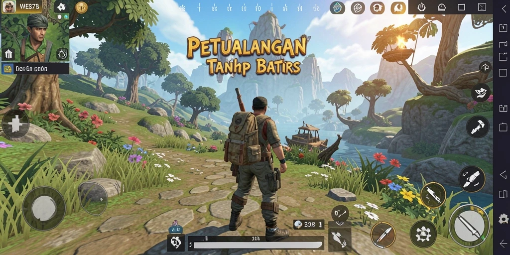 Tampilan gameplay WE878 di dunia terbuka yang luas dan mendetail.
